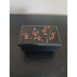 Japanese Wooden Lacquer Ware Sakura Jewlery Music Box Cherry Blossom Design